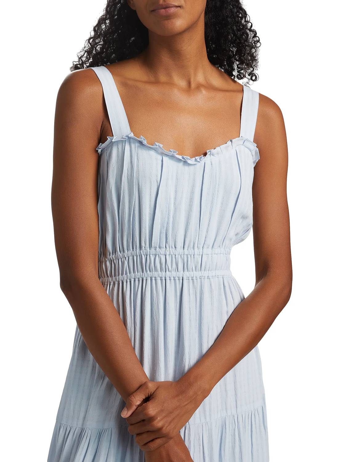 Paige - Persimmon Tiered Shirred Fit Dress