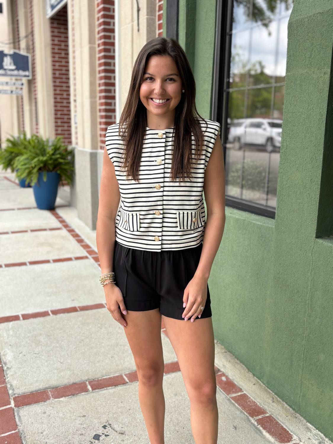 Entro - Striped Button Vest