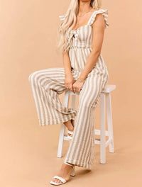 Doe And Rae - Berkley Striped Wide Leg Jumpsuit