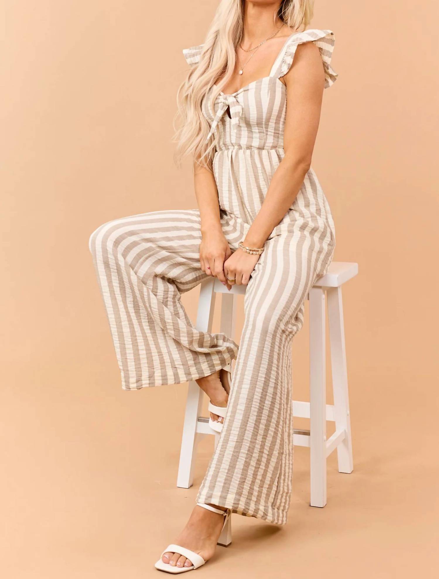 Doe And Rae - Berkley Striped Wide Leg Jumpsuit