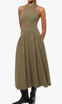 Www - Halter Corset Midi Dress