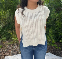 Heyson - Cable Knit Sweater Top With Side Ties