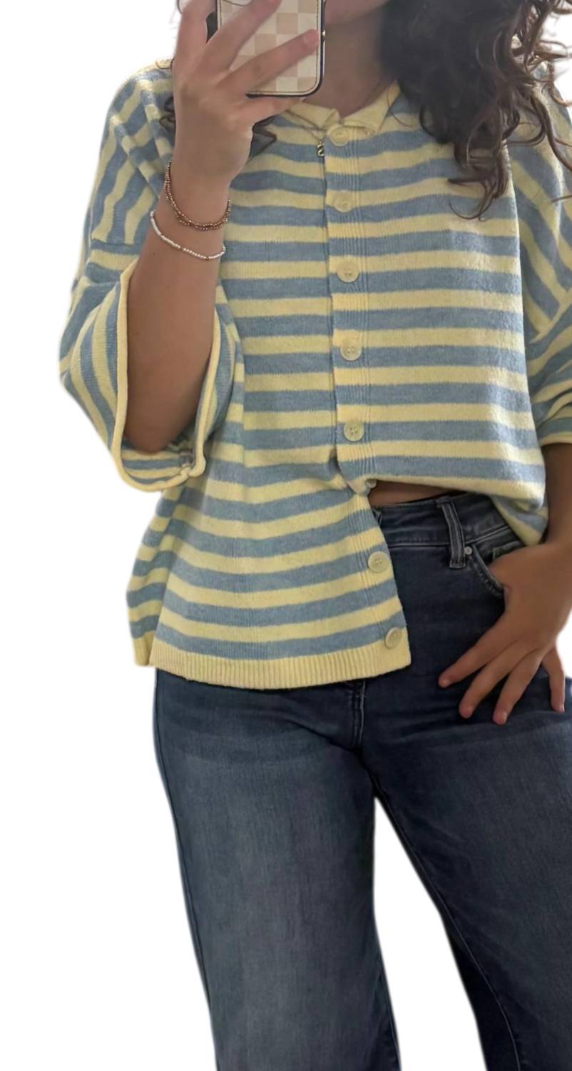 Blu Pepper - Stripe Button Down Cardigan