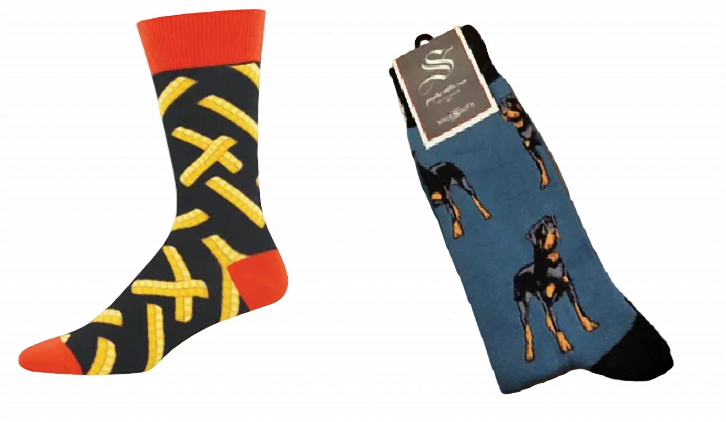 SOCKSMITH Men's Crinkle Cut & Rottweiler Socks - Set Of 2 Pair in multi - men's item