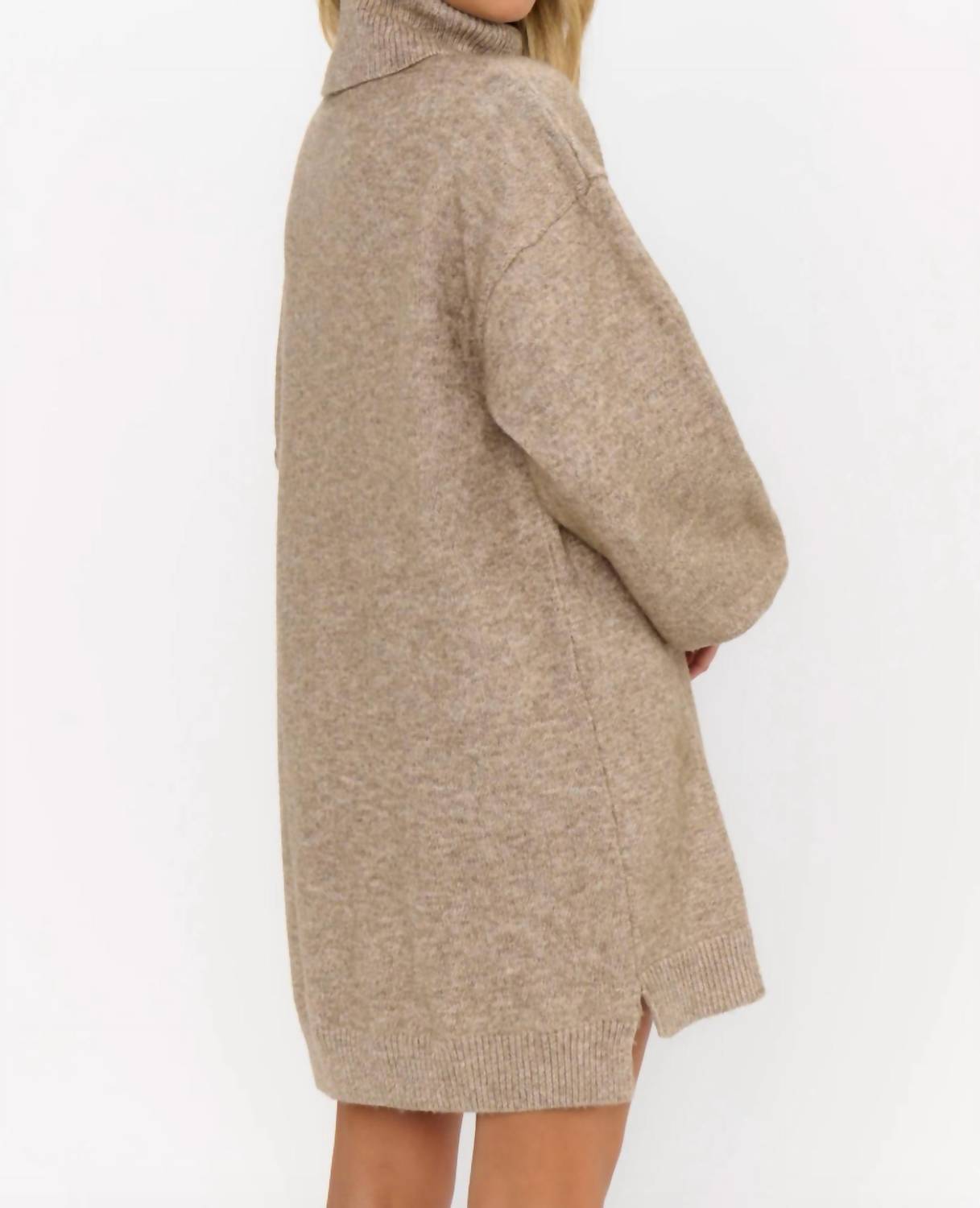 Show Me Your Mumu Chester Sweater Dress in oatmeal knit 1 - women's dress - detail view