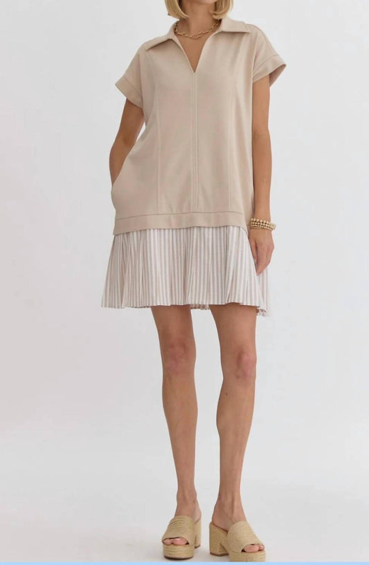 Entro - taupe t-shirt dress