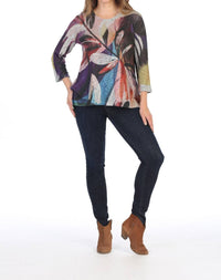 Jess & Jane - Wind Ballad Sweater Knit High Low Slit Top