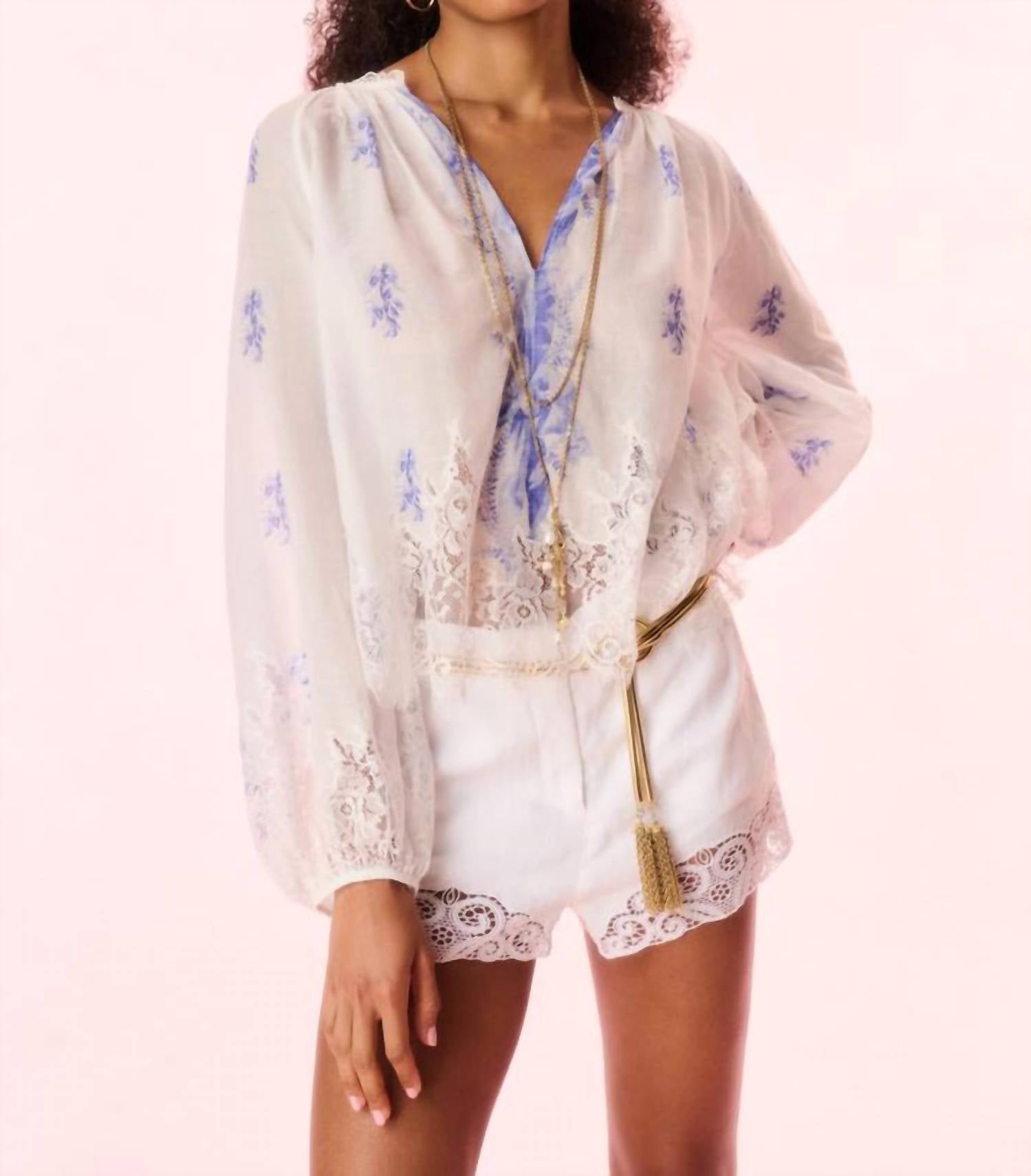 Loveshackfancy - Dresner Cotton Lace-trimmed Blouse