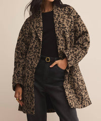 Z Supply Lennon Leopard Coat in suede - women's jacket - view 5