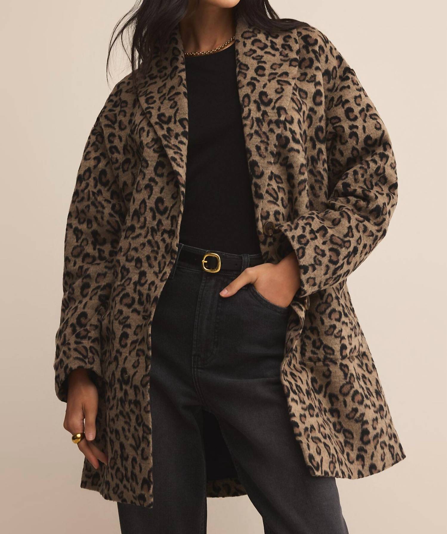 Z Supply Lennon Leopard Coat in suede - women's jacket - view 5