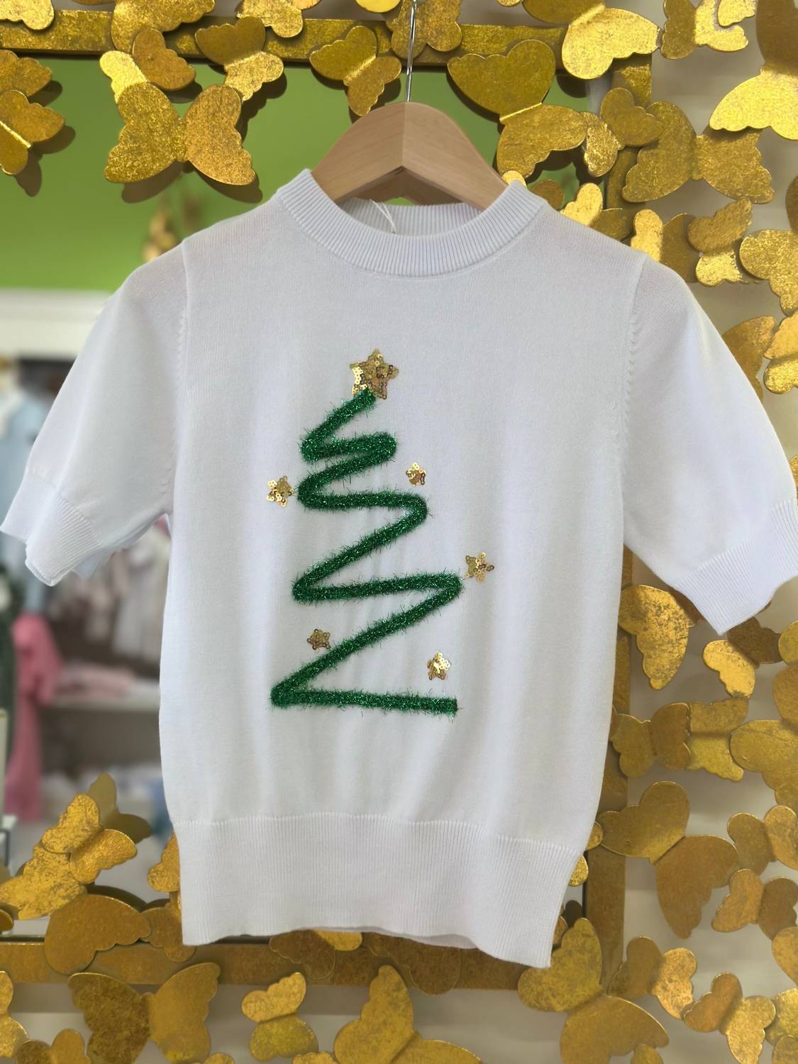 Lulu Bebe - Girl's Christmas Tree Tinsel Top
