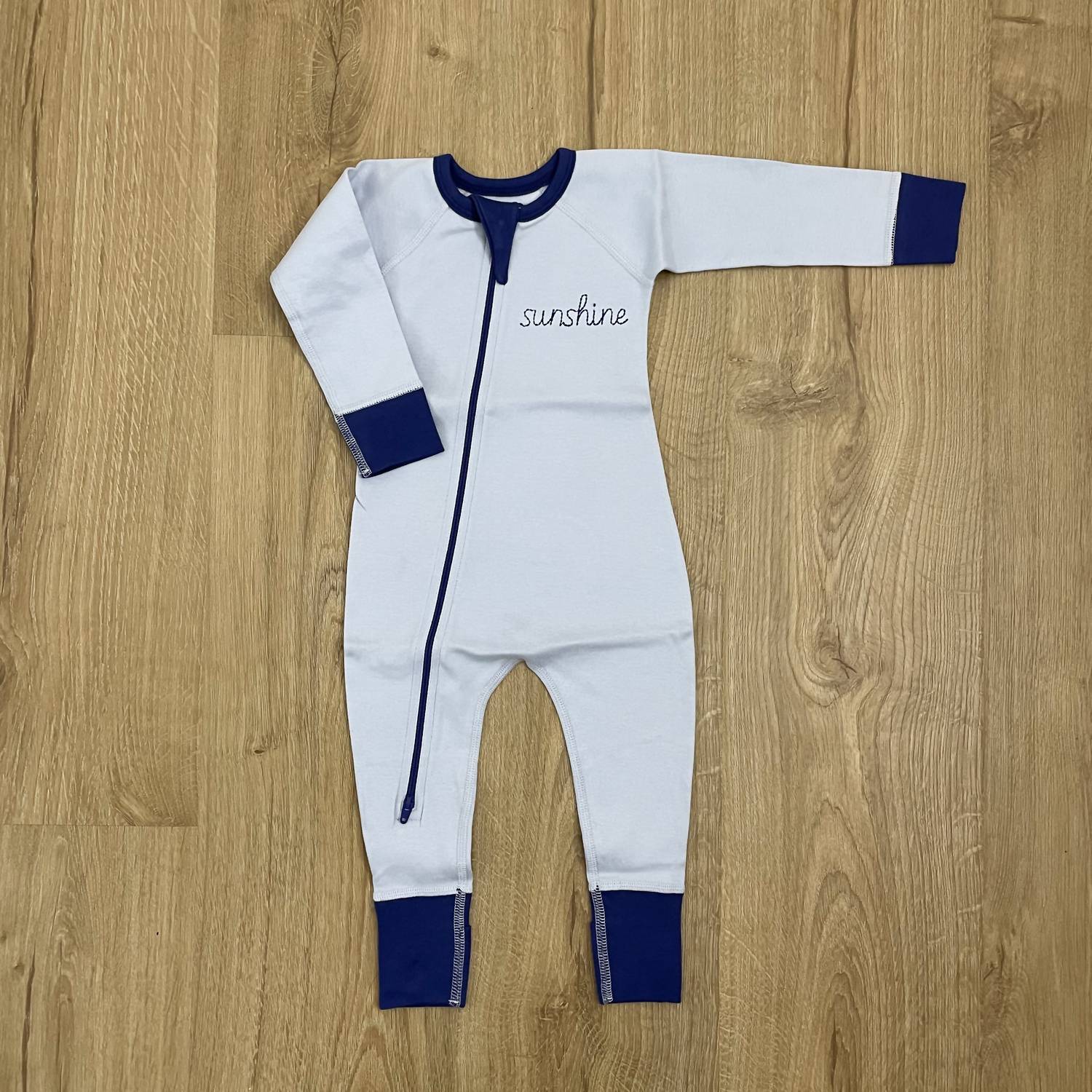 Embroidered Zip Romper