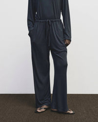 Mijeong Park Wool Cotton Jersey Pants in navy - women's pants