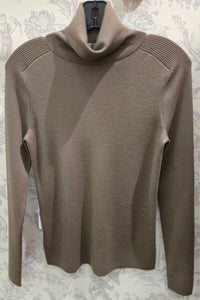 Lafayette 148 Women's Ribbed Saddle Sleeve Turtleneck Sweater in concrete - women's sweater