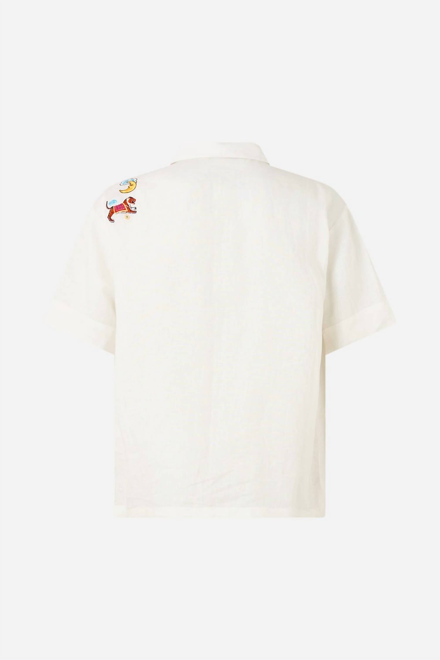 Camilla - Men's Embroidered Pleated Cuban Shirt