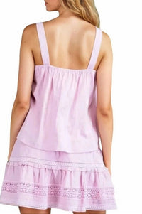 143 Story - Courtney Pretty Crochet Trim Ruffle Top & Mini Skirt Set