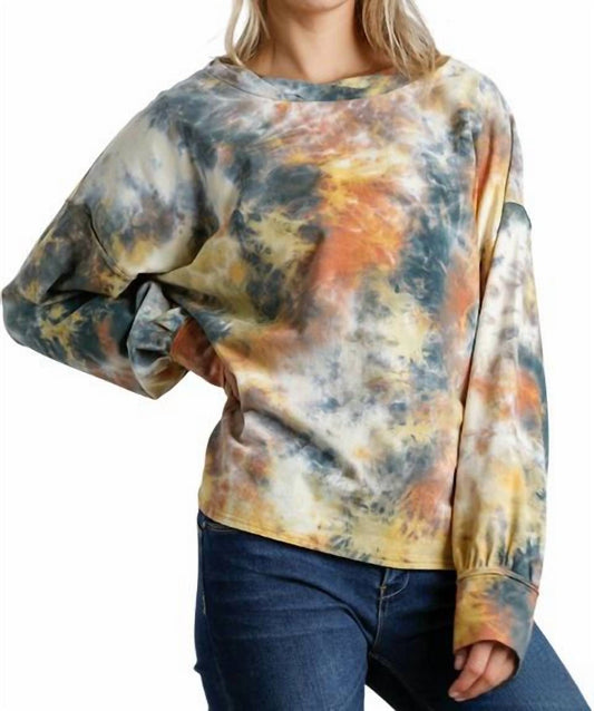 Umgee - Tie Dye Twisted Collar Top