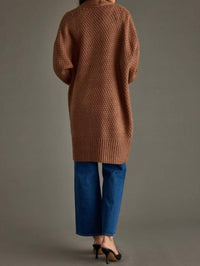 Panache Apparel Dale Knit Cardigan in brown - women's cardigan - alternate view