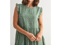 Fun 2 Fun - Tracie Floral Ruffle Sleeve Tiered Dress