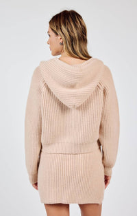 Sadie & Sage - Repair Zip Up Knit Sweater With Hood