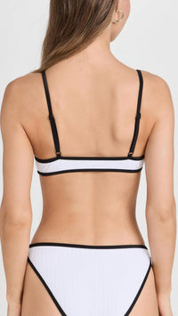 SOLID & STRIPED Rachel Bikini Top in marshmallow - women's swimwear - detail view
