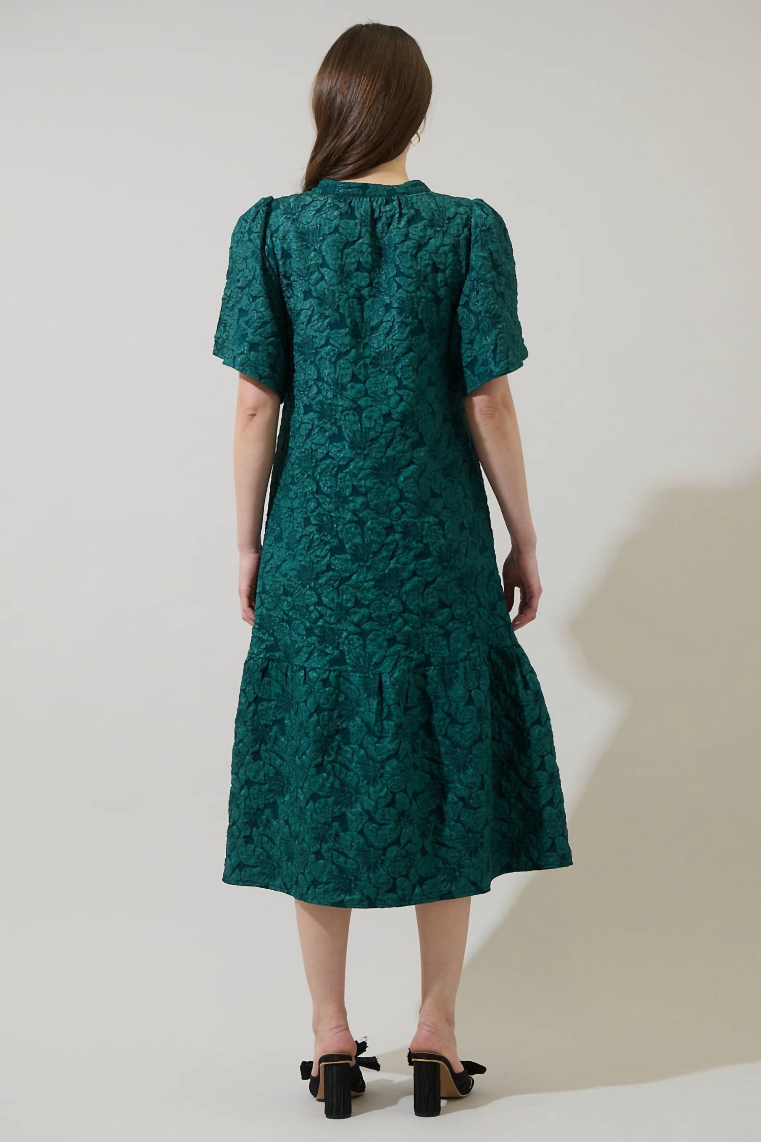 Sugarlips - Jacquard Floral Midi Dress