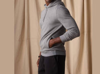 The Normal Brand Men’s Fleece Puremeso Hoodie in athletic grey - men's shirt - alternate view
