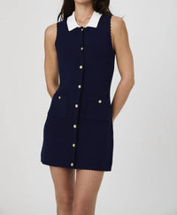 French Connection - Bennet Rib Knit Contrast Mini Dress