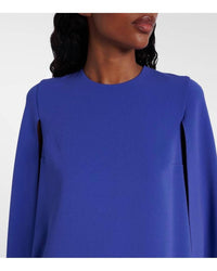 Roksanda Twiggy Cropped Crepe Mini Cape Dress in marine - women's dress - alternate view