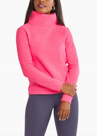 Dudley Stephens Park Slope Turtleneck Sweater in neon pink - women's sweater - alternate view