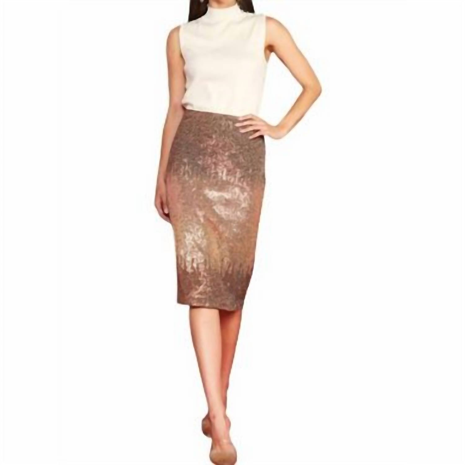 Skies Are Blue - Ombre Sequins Pencil Skirt