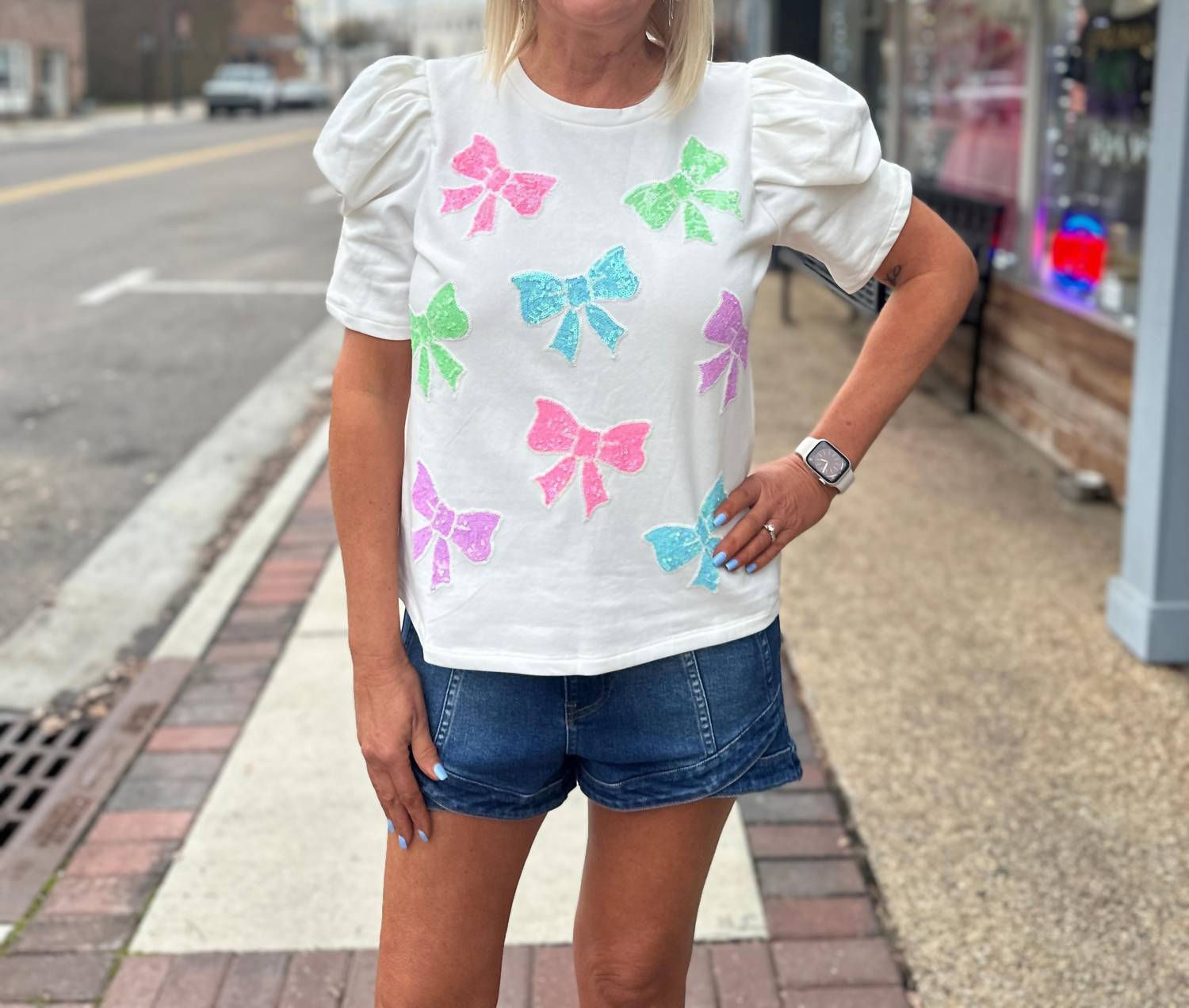 Peach Love - GIRLY BOW TOP