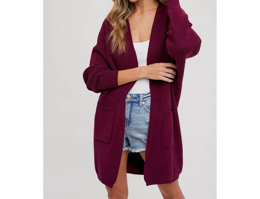 Bluivy - Batwing Sleeve Open Cardigan