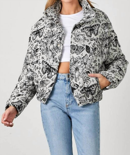 Polagram - Fantasia Floral Jacquard Puff Jacket