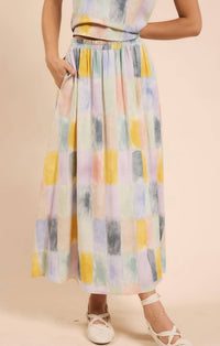 Sadie & Sage - Petrichor Gathered Elastic Midi Skirt
