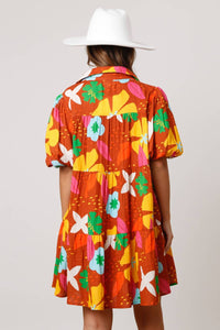 Peach Love - Jasmine Floral Print Gauze Dress