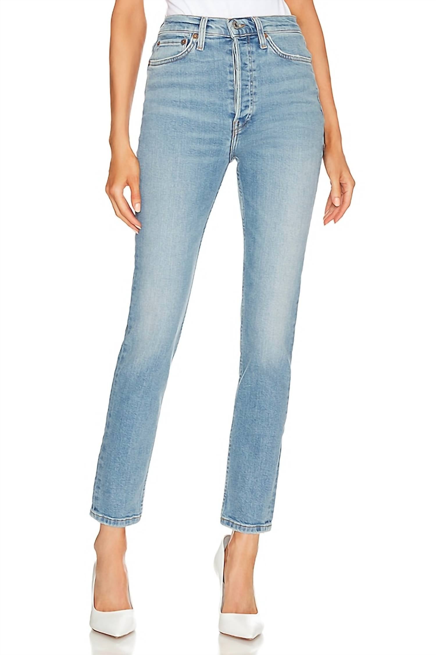 RE/DONE 90's Ultra High Rise Skinny Jean in dawn - women's jeans