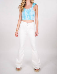 Flowers By Zoe - Crinkle Tie Dye Smocked Top