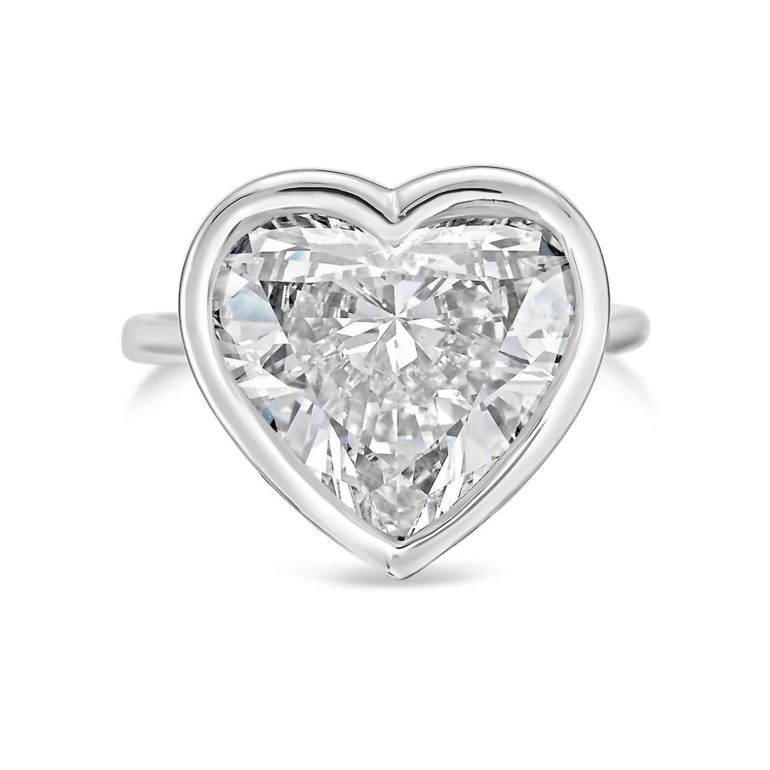Diana M Jewels - Heart-cut Lab-grown Diamond Bezel Solitaire Ring – 3.00 Ct