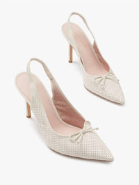 Kate Spade Women's Veronica High Heel Slingback Pumps in parchment - women's heels - detail view