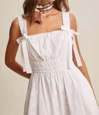 Listicle - Embroidered Tie-Strap Tiered Maxi Dress