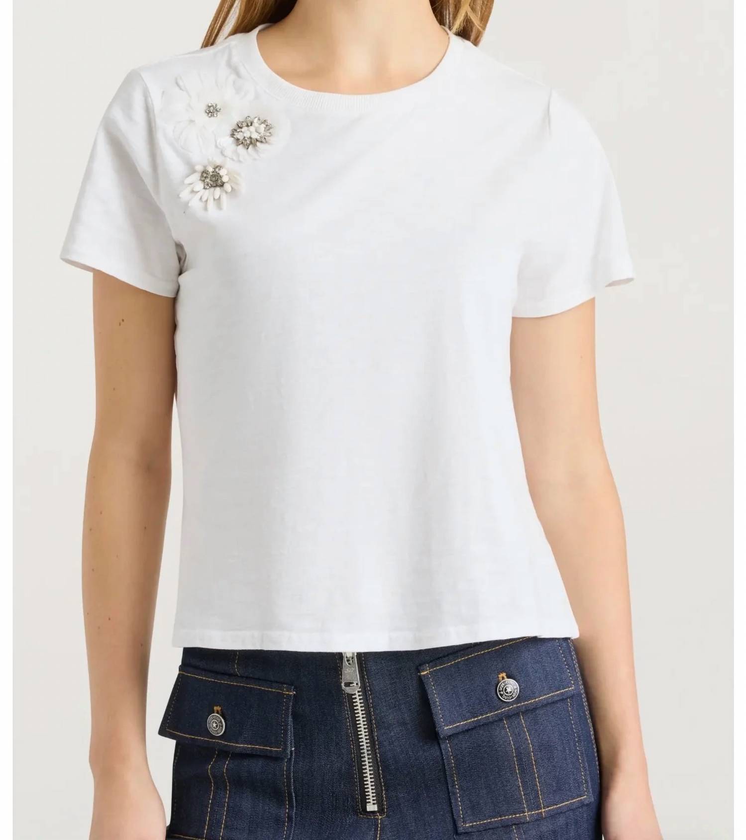 Cinq A Sept - CRUNCHY FLOWER SHRUNKEN TEE