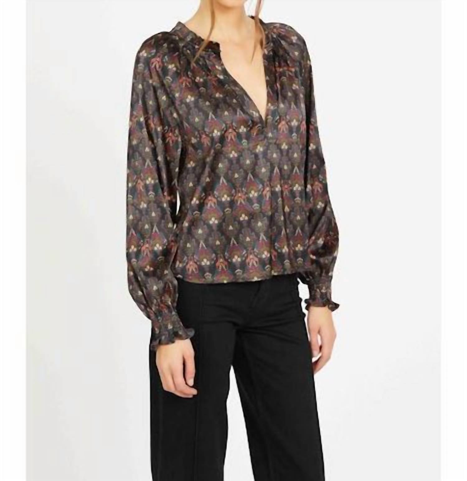 Caballero - Vickie Long Sleeve V-neck Top