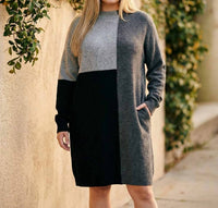 Karen Kane Colorblock Mini Sweater Dress - Plus in multi - women's dress - view 6