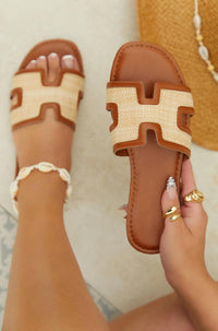 Ccocci - Women's Smile H-shaped Cutout Slip On Sandals