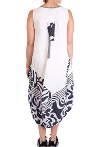 Mara Gibbucci - Linen Patchwork Midi Dress