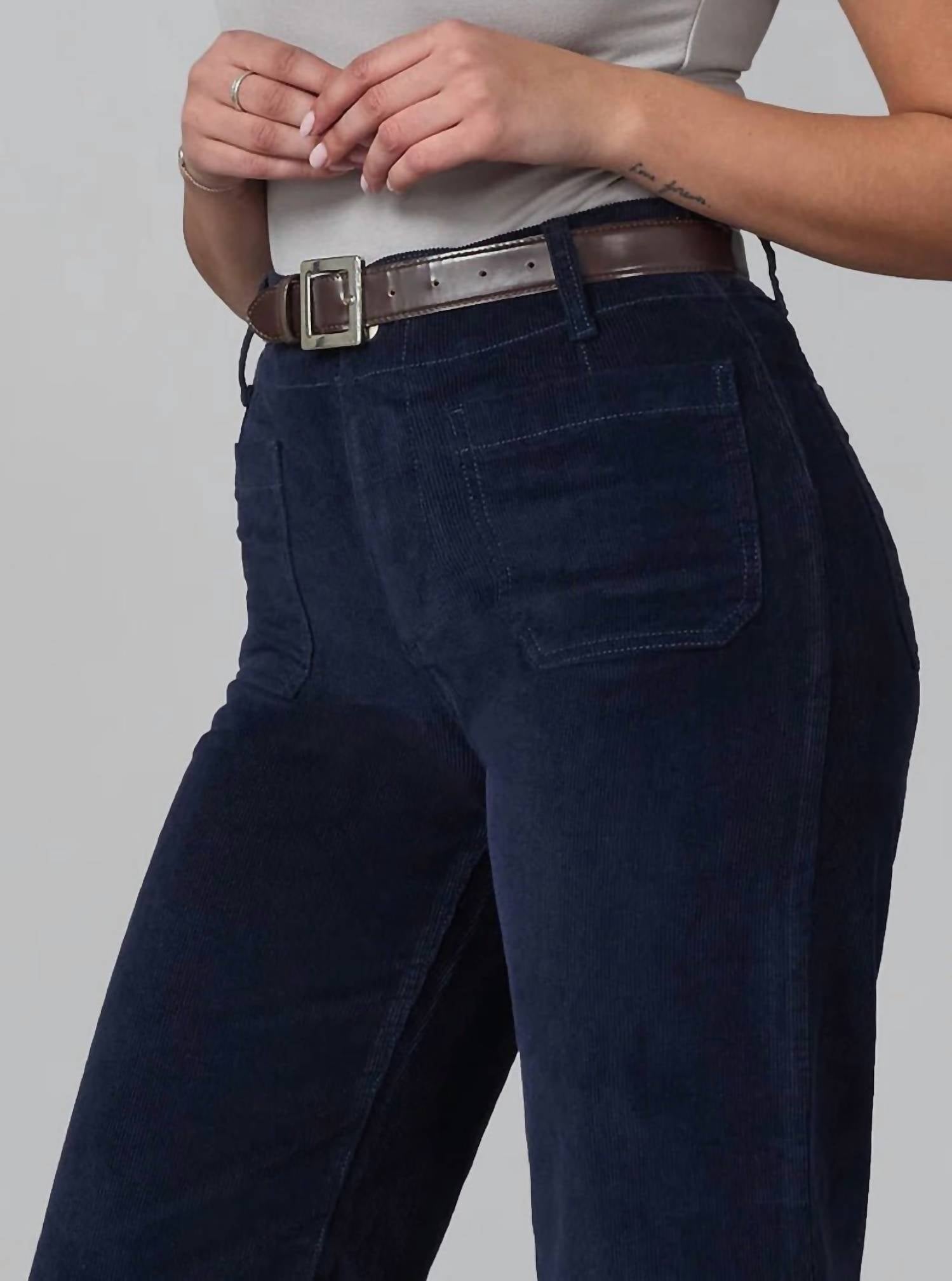 Lola Jeans - Women's High Rise Wide Leg Corduroy Pants