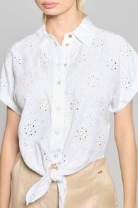 Guess Brigitte Embroidered Shirt in pure white - women's shirt - alternate view