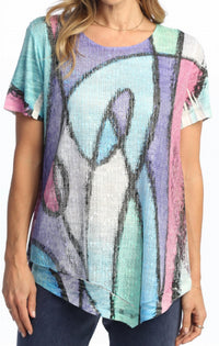 Jess & Jane - Sonata Boucle Mesh Asymmetric Top