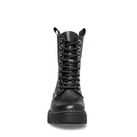 STEVE MADDEN Women's Kanyon Genuine Leather Lace Up Combat Boots in black - women's shoe - alternate view
